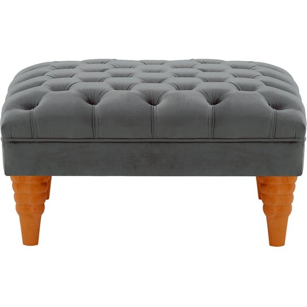 Chester Max Footstool, graphite, Leg colour: aveo