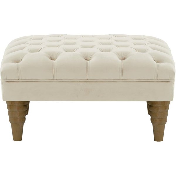 Chester Max Footstool, light beige, Leg colour: wax black