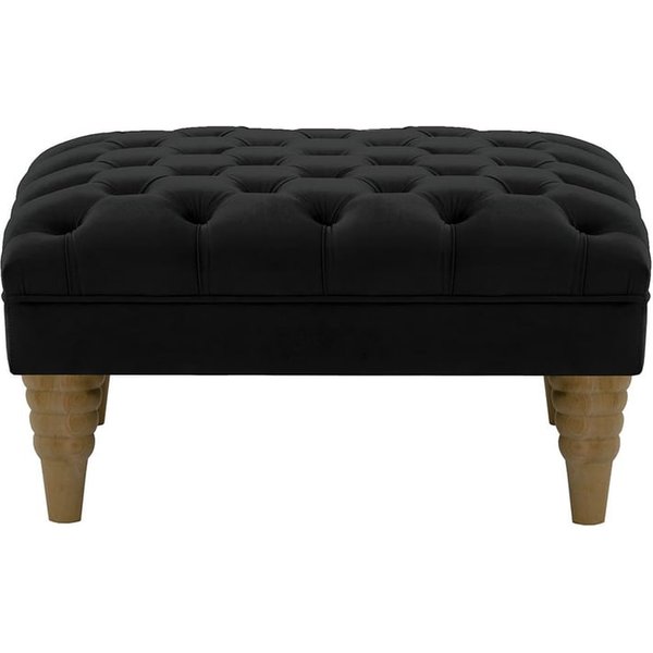Chester Max Footstool, black, Leg colour: wax black