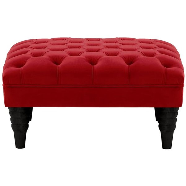 Chester Max Footstool, dark red, Leg colour: black