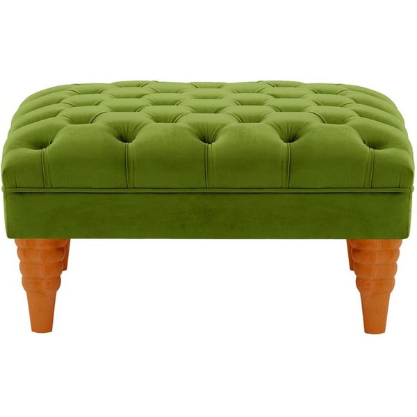 Chester Max Footstool, olive green, Leg colour: aveo