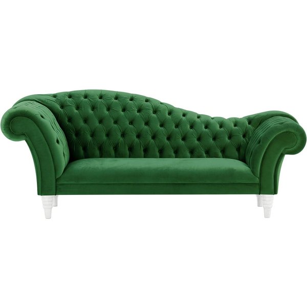Chester Chaise Lounge Sofa, dark green, Leg colour: white