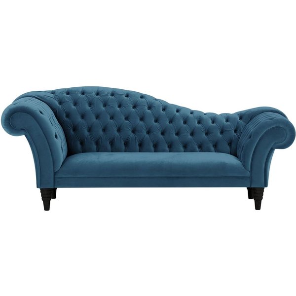 Chester Chaise Lounge Sofa, blue, Leg colour: black