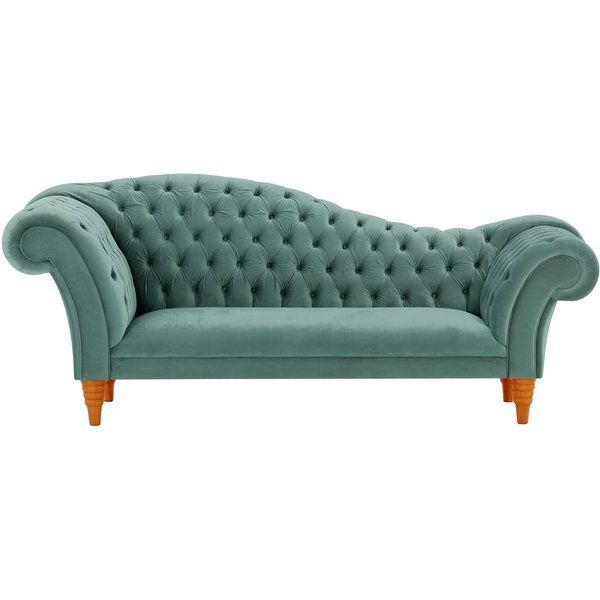 Chester Chaise Lounge Sofa, dirty blue, Leg colour: aveo