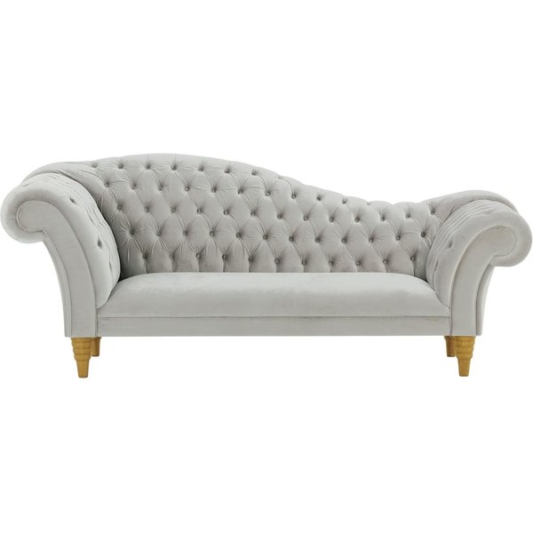 Chester Chaise Lounge Sofa, silver, Leg colour: like oak
