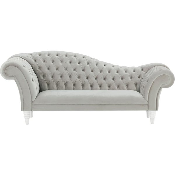 Chester Chaise Lounge Sofa, silver, Leg colour: white