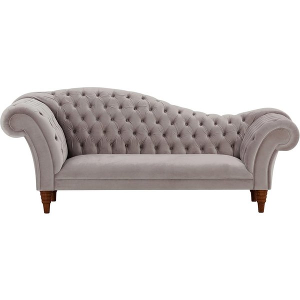 Chester Chaise Lounge Sofa, grey, Leg colour: dark oak