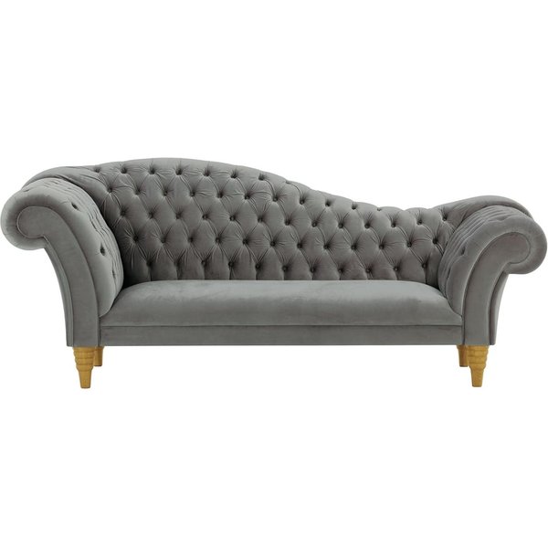 Chester Chaise Lounge Sofa, graphite, Leg colour: like oak