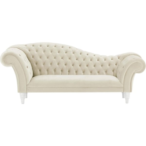 Chester Chaise Lounge Sofa, light beige, Leg colour: white