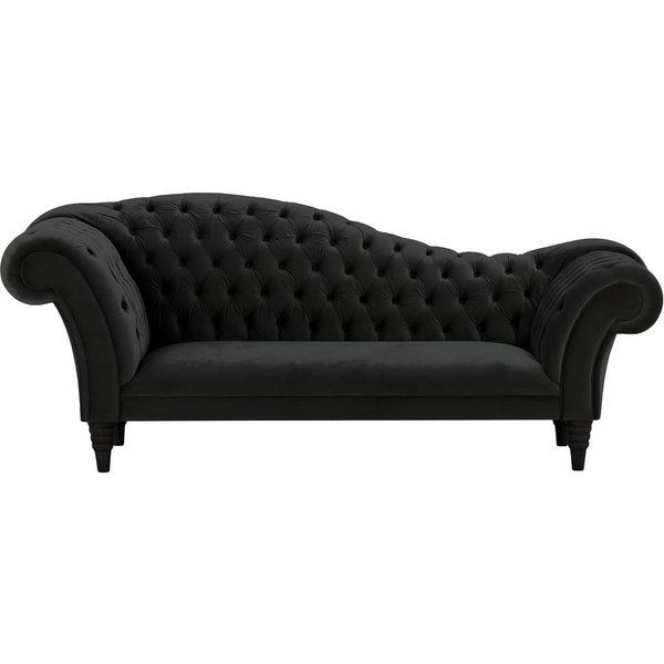 Chester Chaise Lounge Sofa, black, Leg colour: black