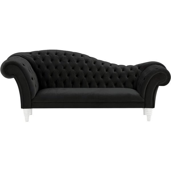 Chester Chaise Lounge Sofa, black, Leg colour: white