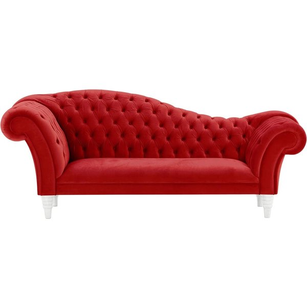 Chester Chaise Lounge Sofa, dark red, Leg colour: white