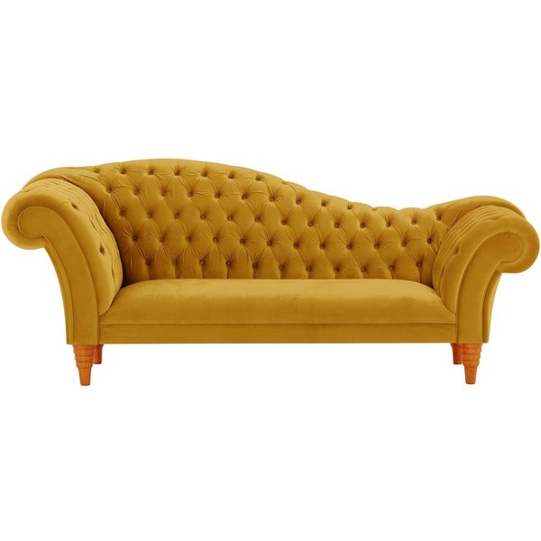 Chester Chaise Lounge Sofa, mustard, Leg colour: aveo