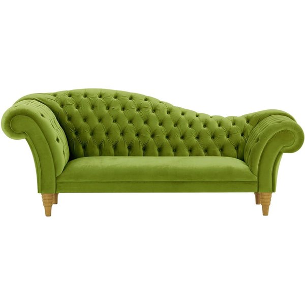 Chester Chaise Lounge Sofa, olive green, Leg colour: like oak