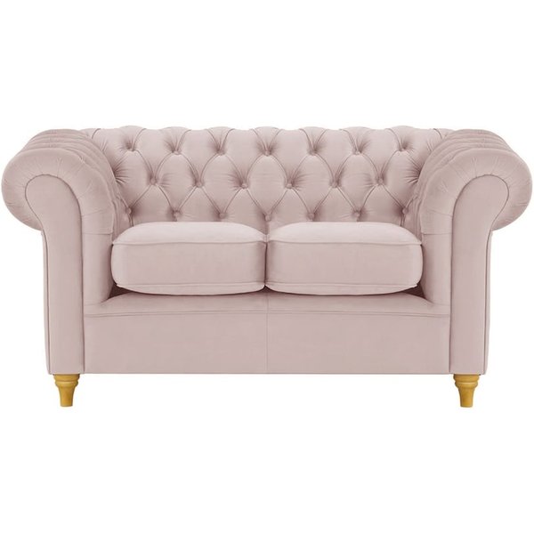 Chesterfield 2 Seater Sofa, lilac, Leg colour: like oak