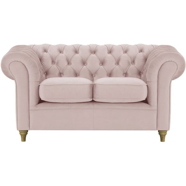 Chesterfield 2 Seater Sofa, lilac, Leg colour: wax black