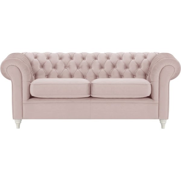 Chesterfield 3 Seater Sofa, lilac, Leg colour: white
