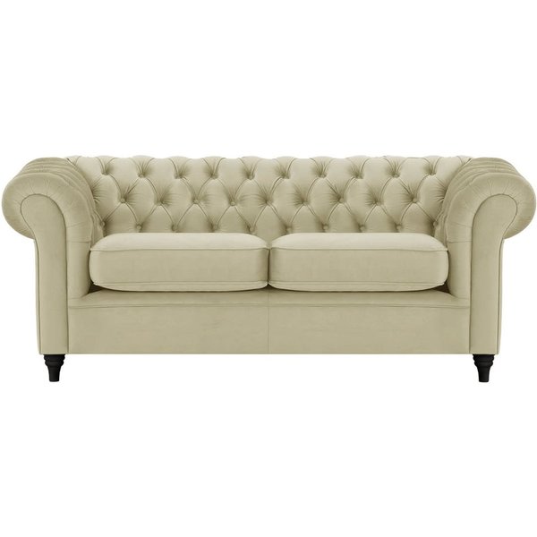 Chesterfield 3 Seater Sofa, mink, Leg colour: black