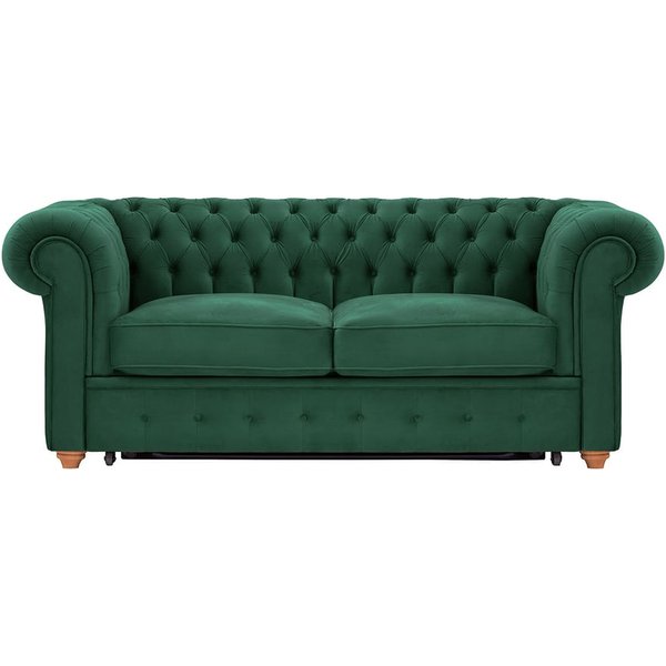 Chesterfield Max Borneo 2-seater sofa bed, dark green, Leg colour: aveo