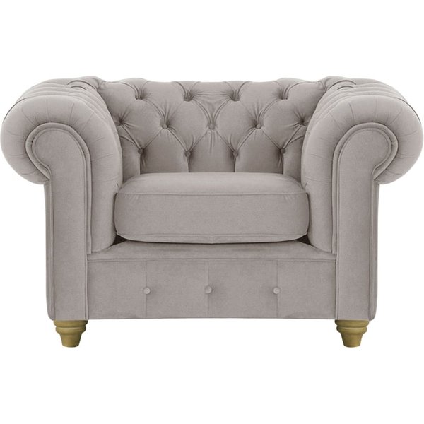 Chesterfield Max Armchair, grey, Leg colour: wax black