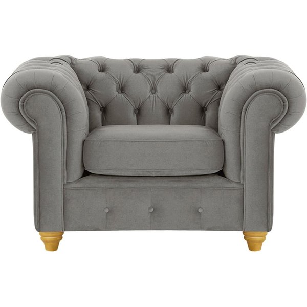 Chesterfield Max Armchair, graphite, Leg colour: like oak