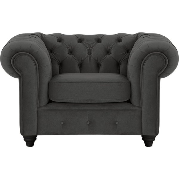 Chesterfield Max Armchair, black, Leg colour: black