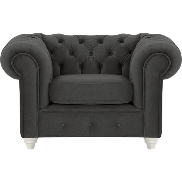 Chesterfield Max Armchair, black, Leg colour: white