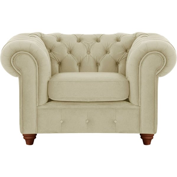Chesterfield Max Armchair, mink, Leg colour: dark oak
