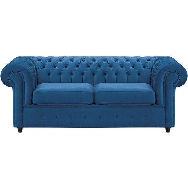 Chesterfield Max 2 Seater Sofa Bed, blue, Leg colour: black