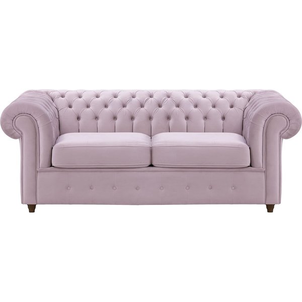 Chesterfield Max 2 Seater Sofa Bed, lilac, Leg colour: dark oak
