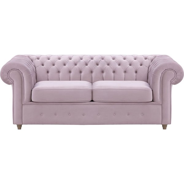 Chesterfield Max 2 Seater Sofa Bed, lilac, Leg colour: wax black