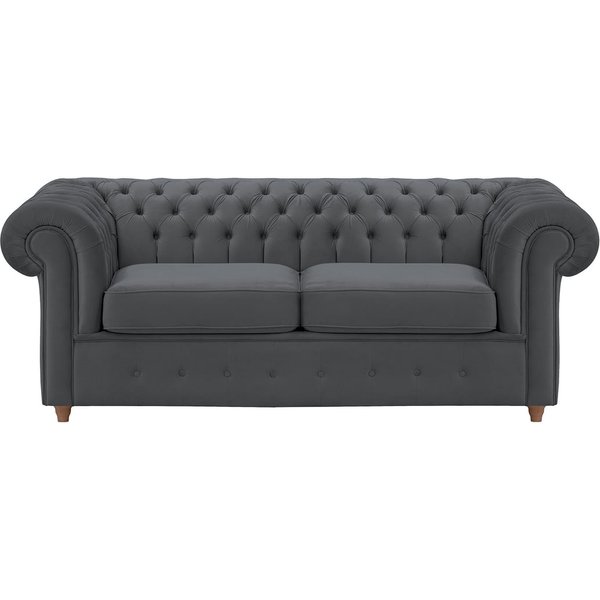 Chesterfield Max 2 Seater Sofa Bed, graphite, Leg colour: aveo