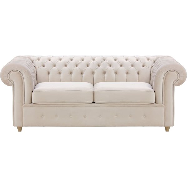 Chesterfield Max 2 Seater Sofa Bed, light beige, Leg colour: like oak