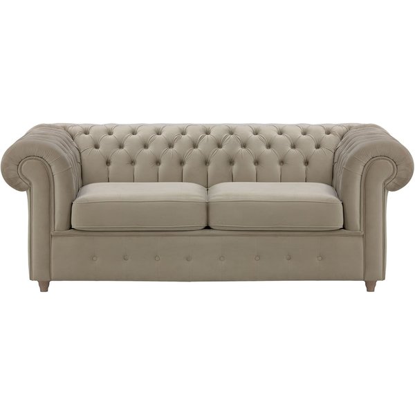 Chesterfield Max 2 Seater Sofa Bed, mink, Leg colour: wax black