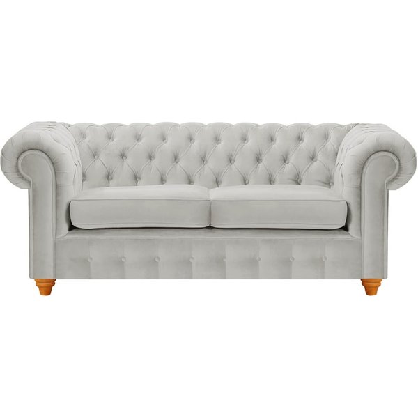 Chesterfield Max 2 Seater Sofa, silver, Leg colour: aveo
