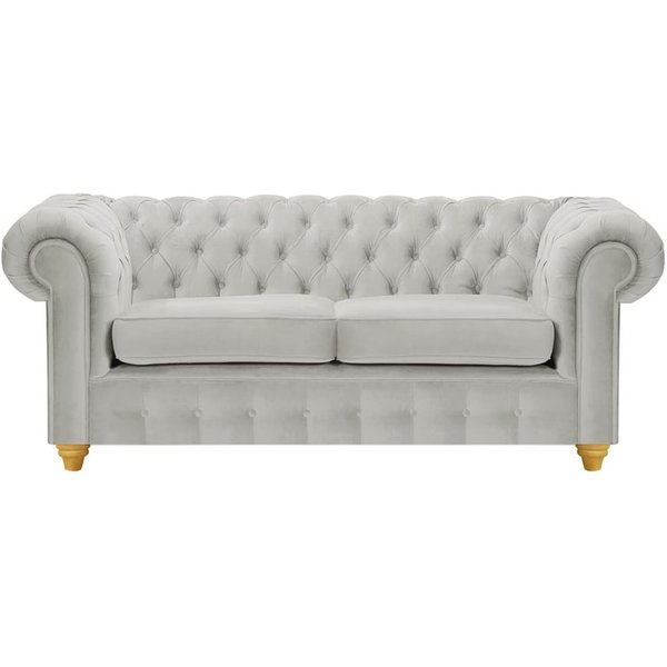 Chesterfield Max 2 Seater Sofa, silver, Leg colour: like oak
