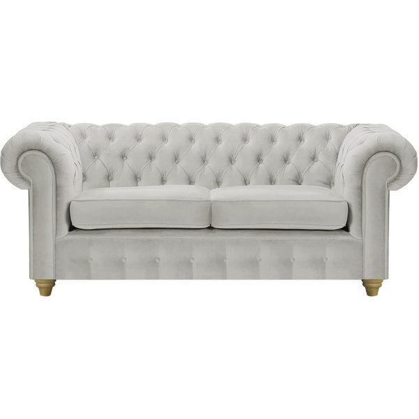 Chesterfield Max 2 Seater Sofa, silver, Leg colour: wax black