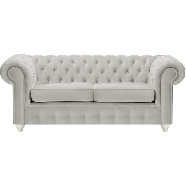 Chesterfield Max 2 Seater Sofa, silver, Leg colour: white