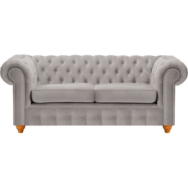 Chesterfield Max 2 Seater Sofa, grey, Leg colour: aveo