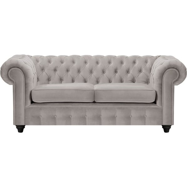 Chesterfield Max 2 Seater Sofa, grey, Leg colour: black