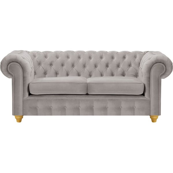 Chesterfield Max 2 Seater Sofa, grey, Leg colour: like oak