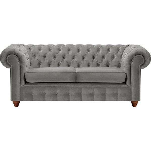 Chesterfield Max 2 Seater Sofa, graphite, Leg colour: dark oak