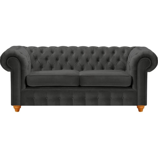 Chesterfield Max 2 Seater Sofa, black, Leg colour: aveo