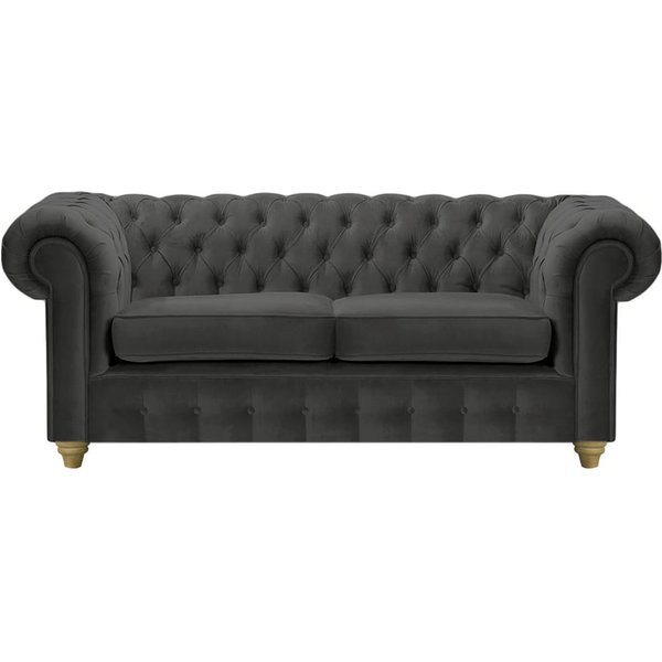 Chesterfield Max 2 Seater Sofa, black, Leg colour: wax black