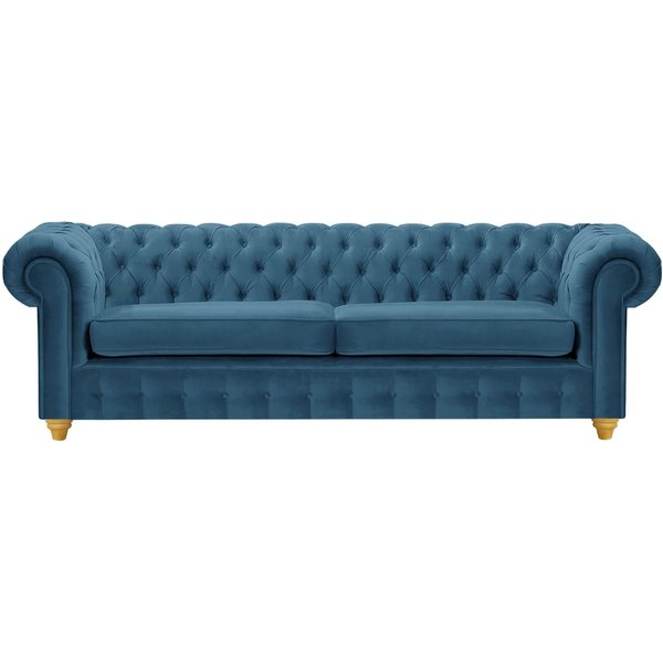 Chesterfield Max 3 Seater Sofa, blue, Leg colour: like oak