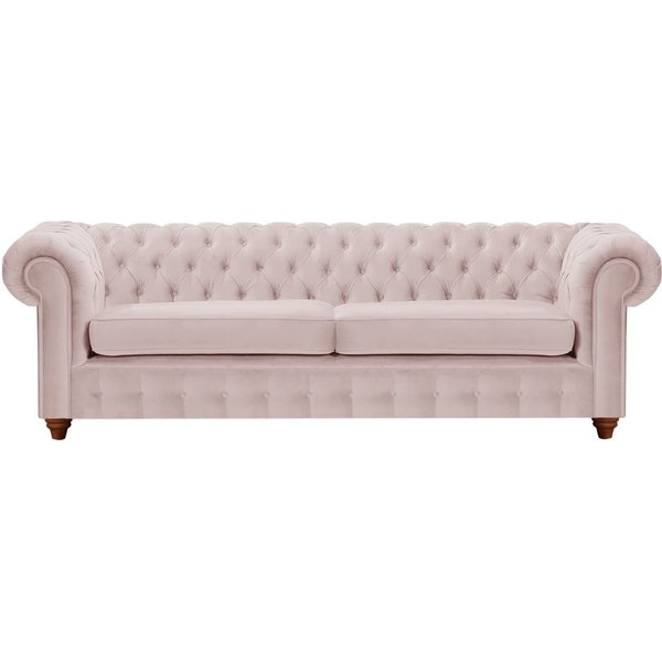 Chesterfield Max 3 Seater Sofa, lilac, Leg colour: dark oak