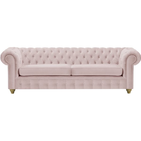 Chesterfield Max 3 Seater Sofa, lilac, Leg colour: wax black