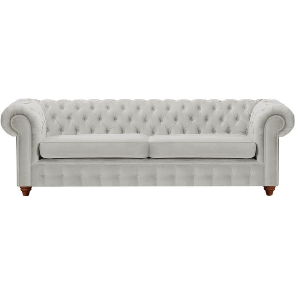 Chesterfield Max 3 Seater Sofa, silver, Leg colour: dark oak