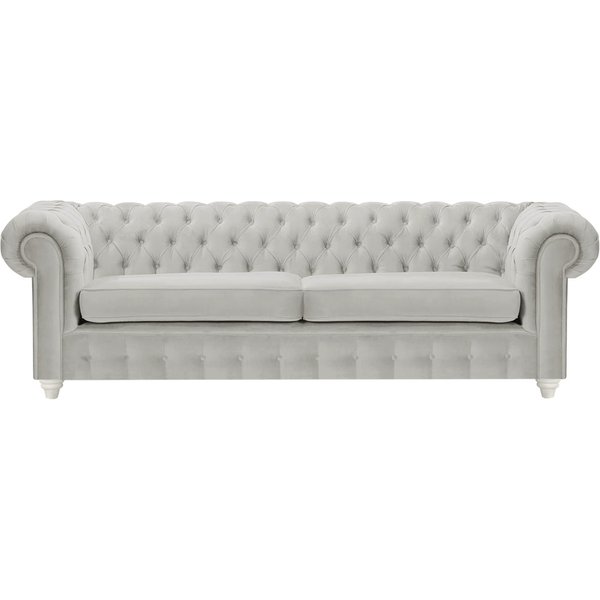 Chesterfield Max 3 Seater Sofa, silver, Leg colour: white