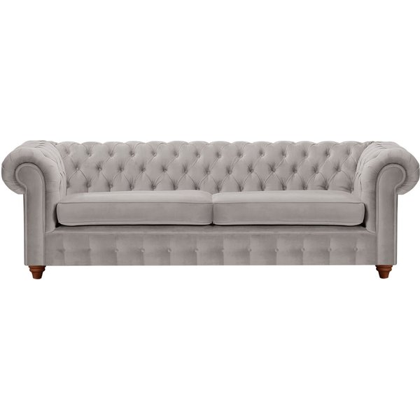 Chesterfield Max 3 Seater Sofa, grey, Leg colour: dark oak